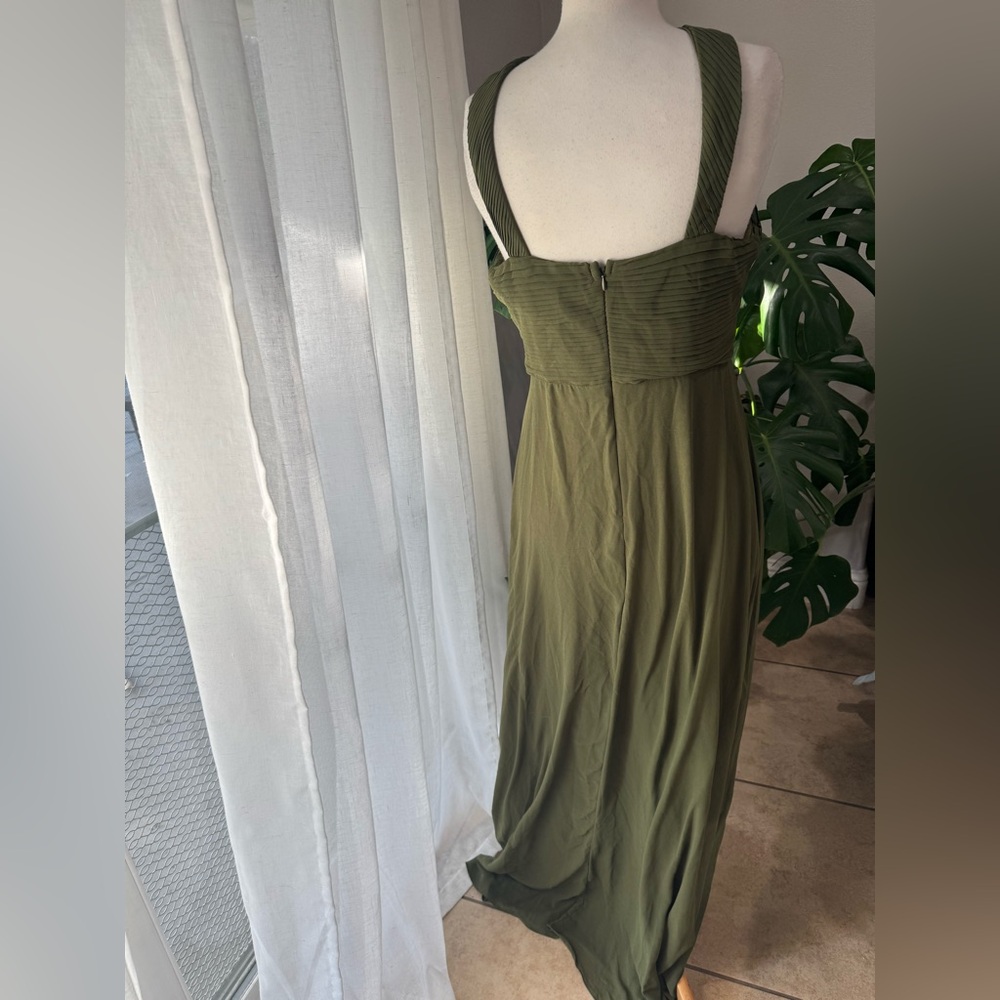Lulus Olive Pleated Cross-Front‎ Maxi Dress XL - Picture 5 of 5